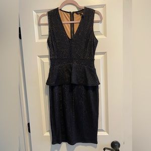 Xs black sleeveless dress with peplum waist. BCBG maxazria